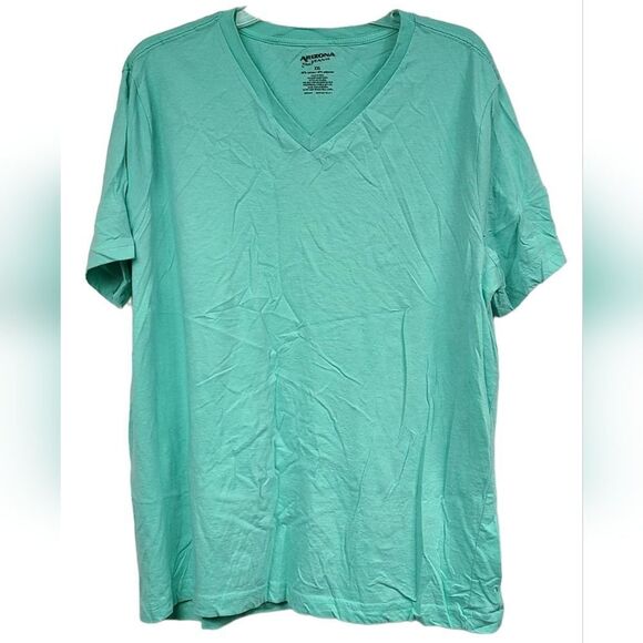 Men's Arizona Jeans XXL Casual V-Neck Tee Short Sleeve T-Shirt Green Big & Tall - Picture 1 of 4